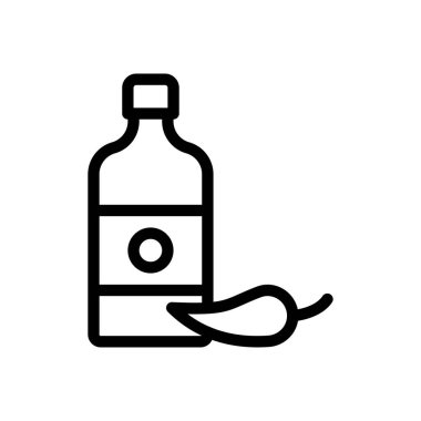 Şeffaf bir arkaplanda chili vektör çizimi. Konsept ve grafik tasarım için ince çizgi simgesi.. 