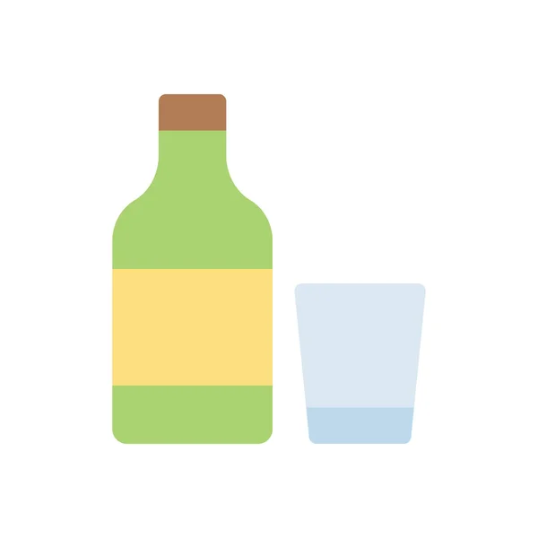 透明背景下的酒水矢量图解 优质符号 概念和平面设计的中风图标 — 图库矢量图片