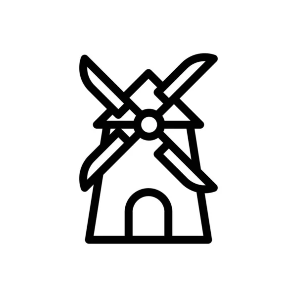Windmill Vector Illustration Transparent Background Premium Quality Symbols Thin Line —  Vetores de Stock