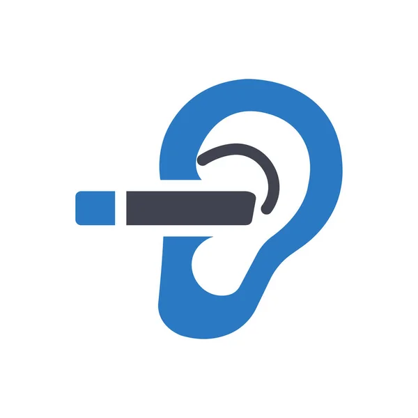 Ilustracja Wektora Ear Przejrzystym Tle Symbole Jakości Premium Ikona Glifów — Wektor stockowy