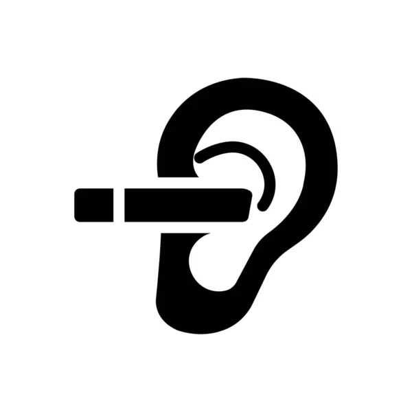 Ear Vector Illustration Transparent Background Premium Quality Symbols Glyphs Icon — Stock vektor