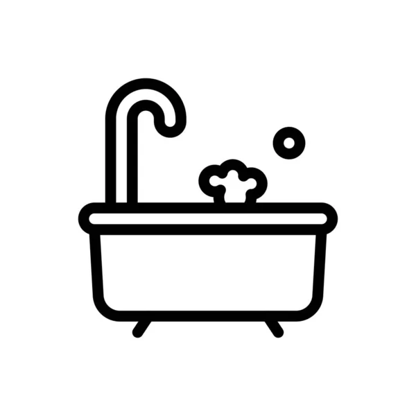 Bath Vector Illustration Transparent Background Premium Quality Symbols Thin Line — Vetor de Stock