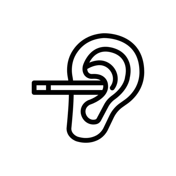 Ear Vector Illustration Transparent Background Premium Quality Symbols Thin Line — Vettoriale Stock
