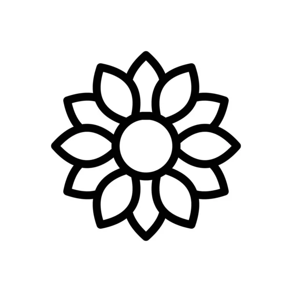 透明背景下的花卉矢量插图 优质符号 概念和平面设计用的细线图标 — 图库矢量图片