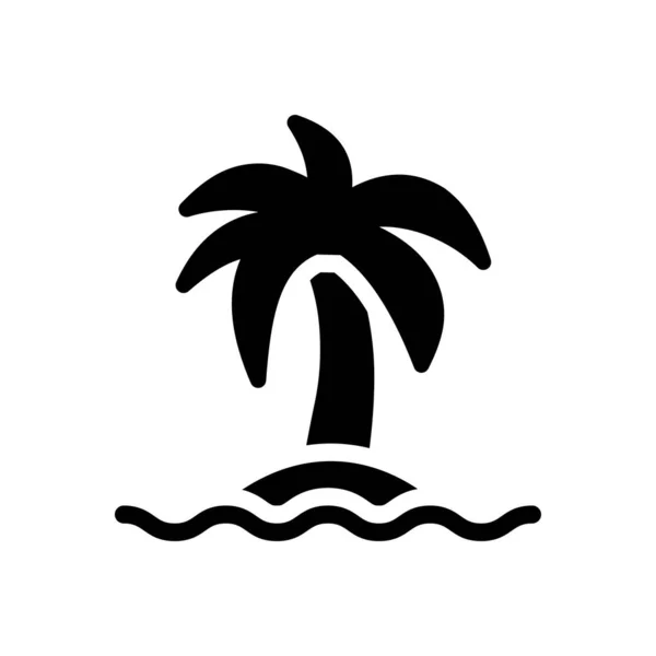 Palmboom Vector Illustratie Een Transparante Achtergrond Premium Kwaliteit Symbolen Glyphs — Stockvector