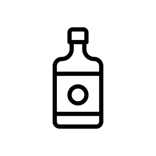 透明な背景にボトルベクトルイラスト プレミアム品質記号コンセプトとグラフィックデザインのための細い線のアイコン — ストックベクタ
