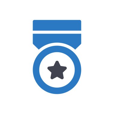 Şeffaf bir arkaplanda madalya vektör illüstrasyonu. Konsept ve grafik tasarım simgeleri için kaliteli semboller.. 