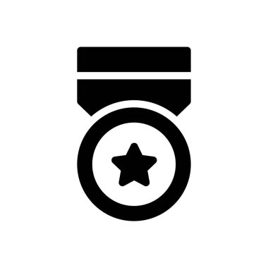 Şeffaf bir arkaplanda madalya vektör illüstrasyonu. Konsept ve grafik tasarım simgeleri için kaliteli semboller.. 