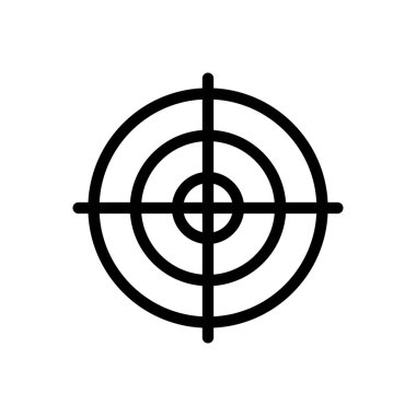 Şeffaf bir arkaplanda hedef vektör çizimi. Konsept ve grafik tasarım için ince çizgi simgesi.. 