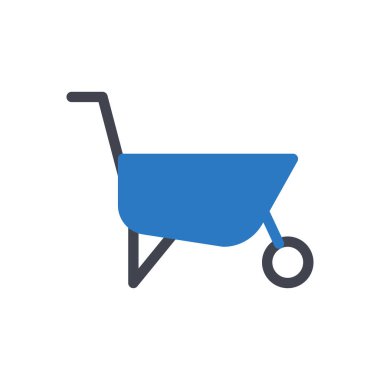 Şeffaf bir arkaplan üzerinde el arabası vektör çizimi. Konsept ve grafik tasarımı için özel kalite semboller.. 