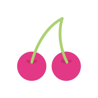 Şeffaf bir arkaplan üzerinde kiraz vektör çizimi. Konsept ve grafik tasarımı için birinci sınıf kalite simgeler..