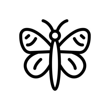 Saydam bir arkaplan üzerinde kelebek vektör çizimi. Premium kalite semboller. Konsept ve grafik tasarım için ince çizgi simgesi. 