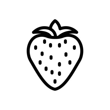 Şeffaf bir arkaplanda çilek vektör çizimi. Konsept ve grafik tasarımı için ince çizgi simgesi..