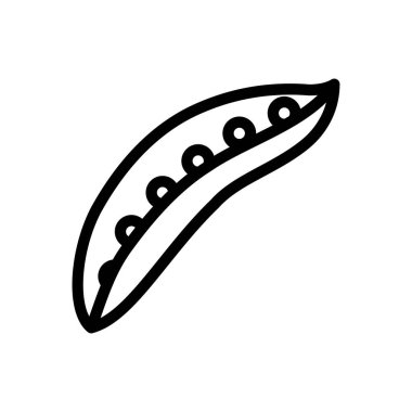 Şeffaf bir arkaplanda bezelye vektörü çizimi. Konsept ve grafik tasarımı için ince çizgi simgesi..