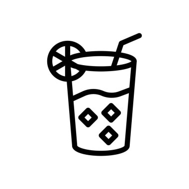 Şeffaf bir arkaplanda limonata vektör çizimi. Konsept ve grafik tasarımı için ince çizgi simgesi.. 