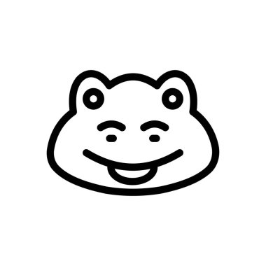 Şeffaf bir arkaplanda kurbağa vektör çizimi. Konsept ve grafik tasarım için ince çizgi simgesi.. 