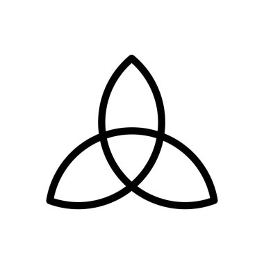 Şeffaf bir arkaplanda triquetra vektör çizimi. Konsept ve grafik tasarımı için ince çizgi simgesi..