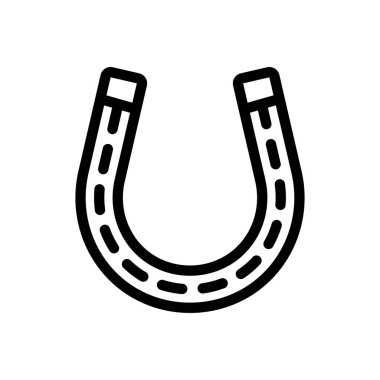 Saydam bir arkaplanda at nalı çizimi. Premium kalite semboller. Konsept ve grafik tasarım için ince çizgi simgesi.