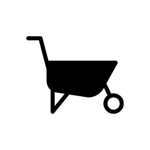 Wheelbarrow Vector Illustration Transparent Background Premium Quality Symbols Glyphs Icon — Vetor de Stock