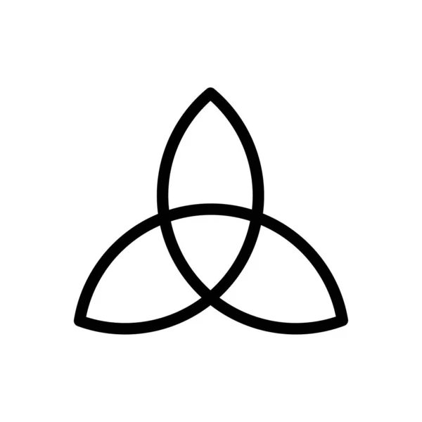 Şeffaf bir arkaplanda triquetra vektör çizimi. Konsept ve grafik tasarımı için ince çizgi simgesi..