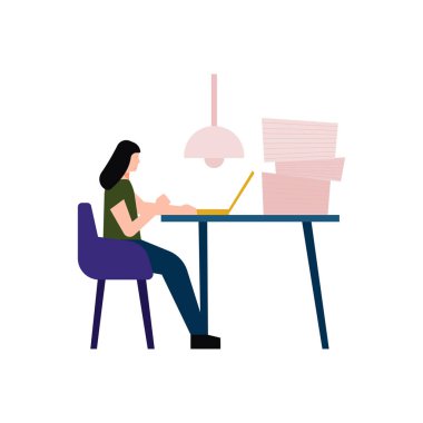 Kız masada kitap okuyor..