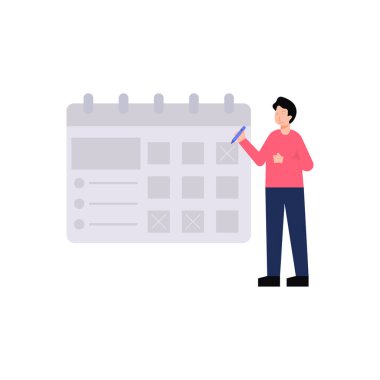 Çocuk takvimi işaretliyor..