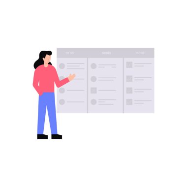 Yapılacaklar listesine işaret eden kız.