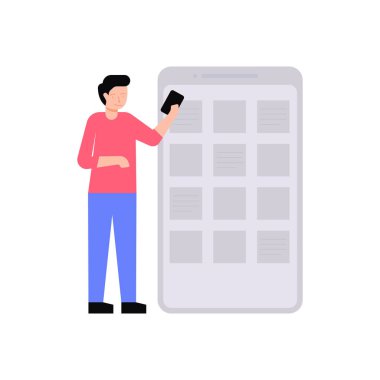 Çocuk cep telefonundan nota bakıyor.