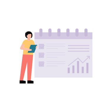 Çocuk takvimdeki listeye bakıyor..