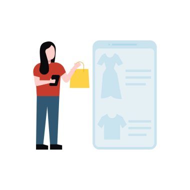 Kız alışveriş online.