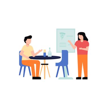 Kız müşteriden sipariş alıyor..