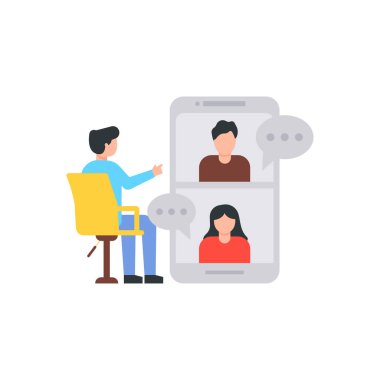 The boy is on a video call.