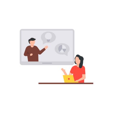 Kız ve erkek internette konuşuyor..