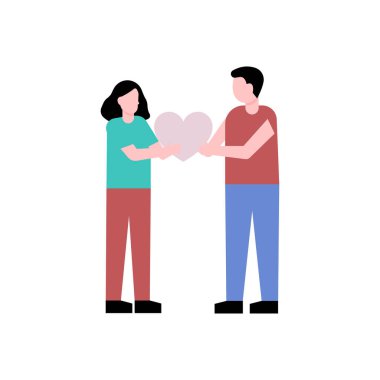 Çift bir kalp tutuyor..