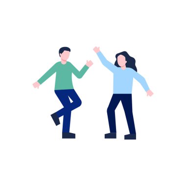 erkek ve kız eğleniyor.