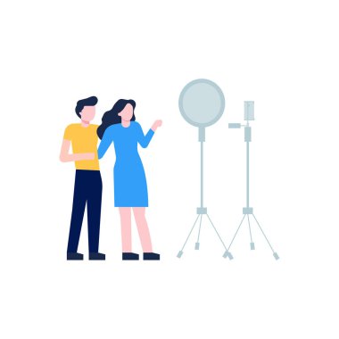 Çift bir video çekiyor..