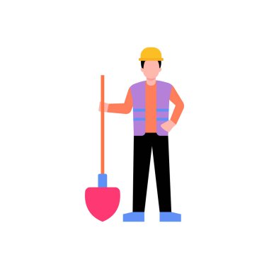 Bir çocuk elinde kürekle ayakta duruyor..