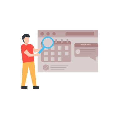 Çocuk takvimde bir şey arıyor..