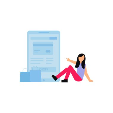Kız alışveriş online.
