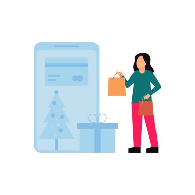 Kız Noel alışverişi yapıyor..