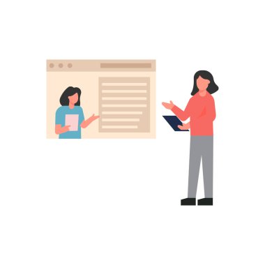 Kız internette öğretmenlik yapıyor..