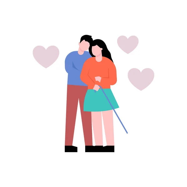 Couple Standing Romantic Pose — Stockvektor