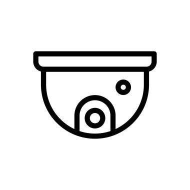 Saydam bir arkaplan üzerinde CCTV vektör çizimi. Premium kalite semboller. Konsept ve grafik tasarım için ince çizgi simgesi. 