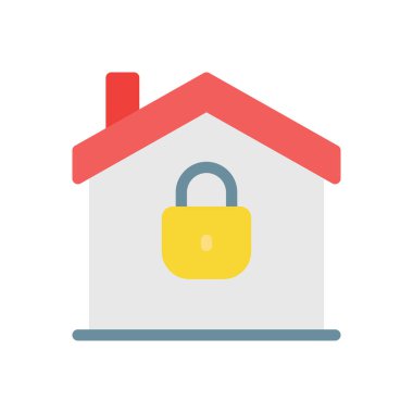 Şeffaf bir arkaplan üzerinde ev kilit vektör illüstrasyonu. Konsept ve grafik tasarımı için premium kalite simgeleri..