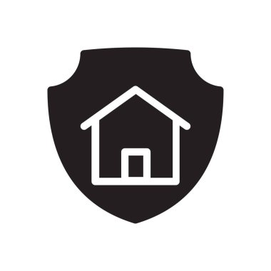 Şeffaf bir arkaplanda ev koruma vektör illüstrasyonu. Konsept ve grafik tasarımı için özel kalite semboller.. 