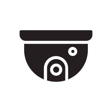 Saydam bir arkaplan üzerinde CCTV vektör illüstrasyonu. Konsept ve grafik tasarım simgeleri için kaliteli semboller..