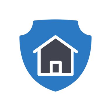 Şeffaf bir arkaplanda ev koruma vektör illüstrasyonu. Konsept ve grafik tasarımı için özel kalite semboller..