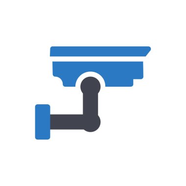 Saydam bir arkaplan üzerinde CCTV vektör illüstrasyonu. Konsept ve grafik tasarım simgeleri için kaliteli semboller..