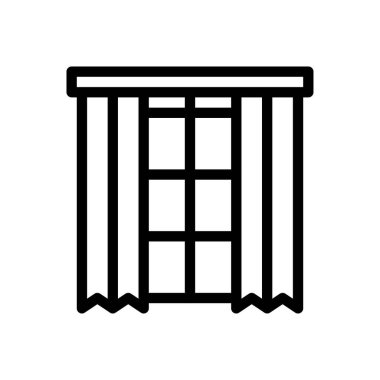 Şeffaf bir arkaplanda pencere vektör çizimi. Premium kalite sembolleri. Konsept ve grafik tasarım için ince çizgi simgesi.