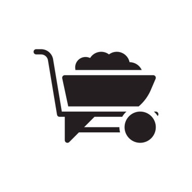 Şeffaf bir arkaplan üzerinde el arabası vektör çizimi. Konsept ve grafik tasarımı için özel kalite semboller.. 